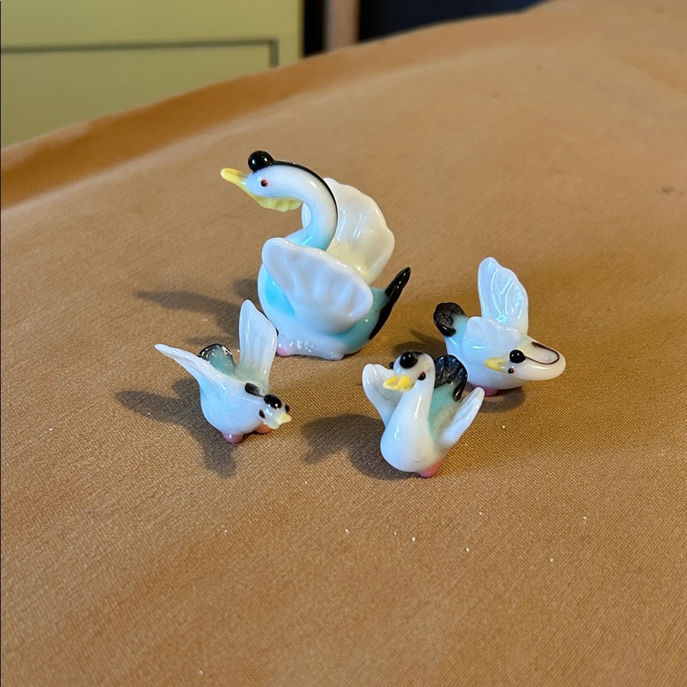Handcrafted Glass Bird Figurines - Multicolor